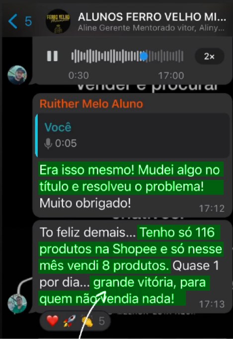 Aluno voltou a vender após ajustar o título